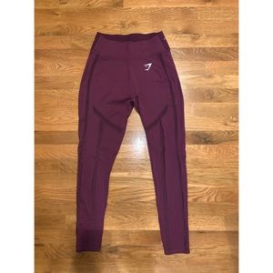 Maroon High-Waisted Mesh Gymshark Leggings